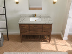 Parker Teak Wood 48 in. W x 22 in. D Single Sink Bathroom Vanity - photo 35