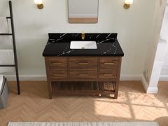 Parker Teak Wood 48 in. W x 22 in. D Single Sink Bathroom Vanity - photo 7