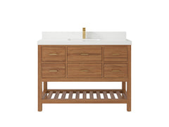 Parker Teak Wood 48 in. W x 22 in. D Single Sink Bathroom Vanity - photo 36