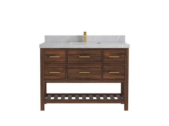 Parker Teak Wood 48 in. W x 22 in. D Single Sink Bathroom Vanity - photo 26