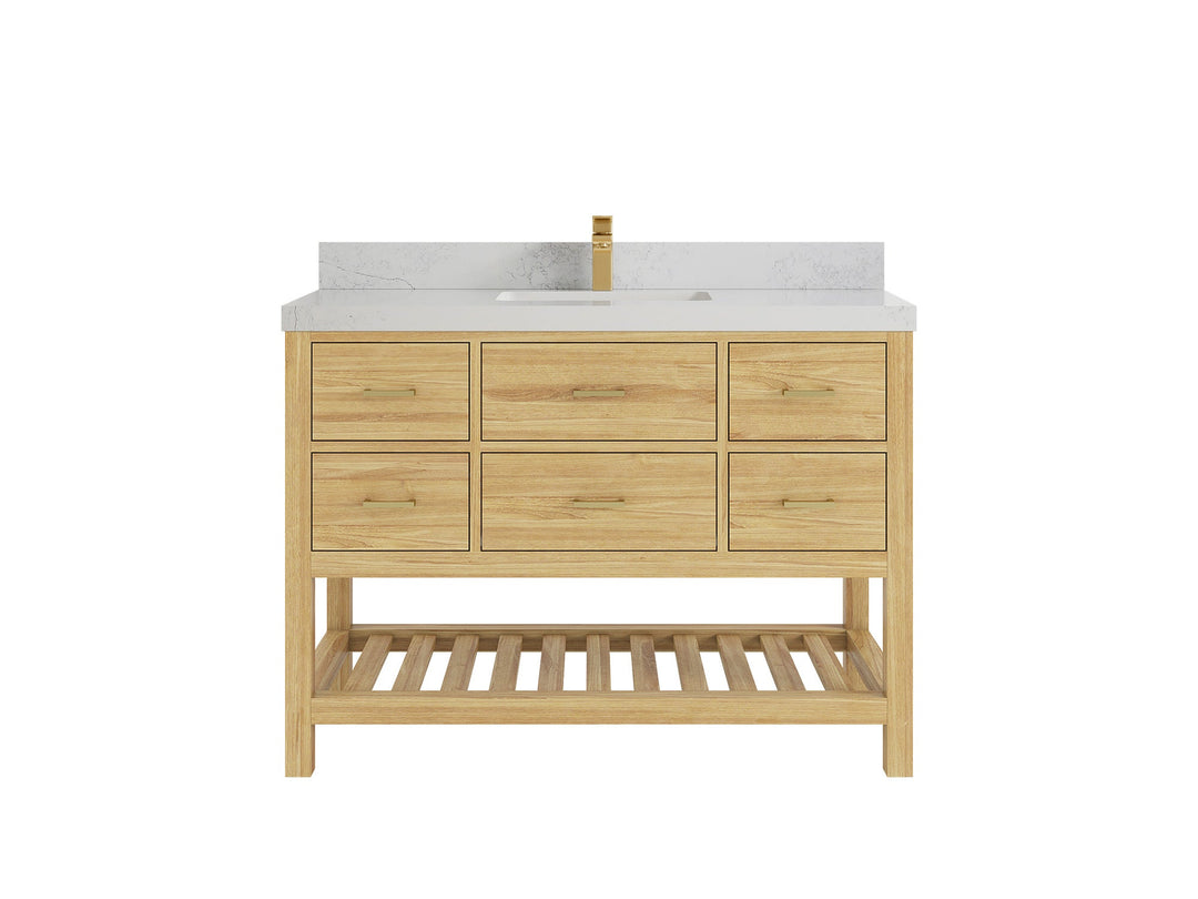 Parker Teak Wood 48 in. W x 22 in. D Single Sink Bathroom Vanity - Willow Bath and Vanity