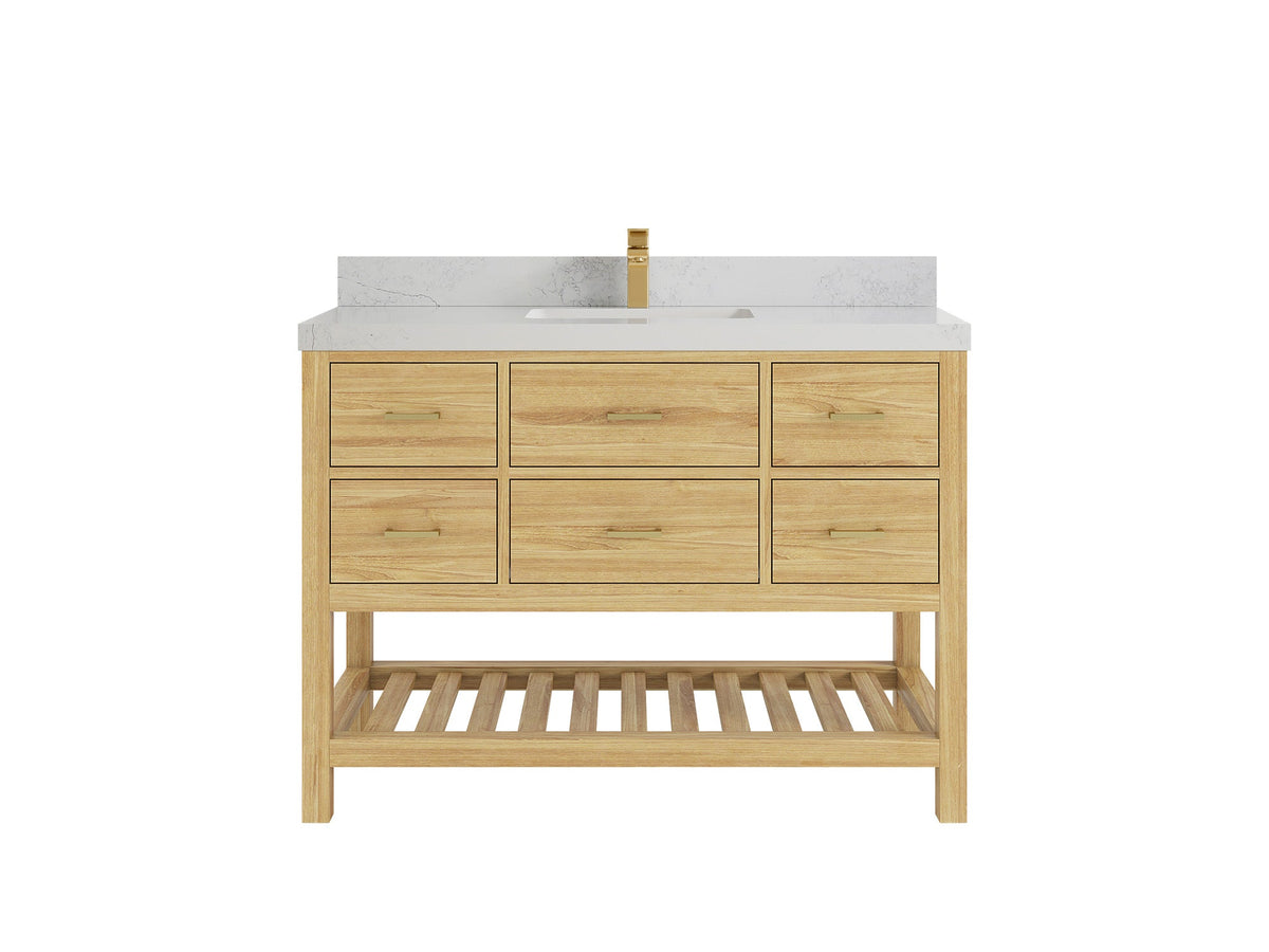 Parker Teak Wood 48 in. W x 22 in. D Single Sink Bathroom Vanity - Willow Bath and Vanity