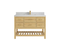 Parker Teak Wood 48 in. W x 22 in. D Single Sink Bathroom Vanity - photo 1