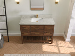 Parker Teak Wood 48 in. W x 22 in. D Single Sink Bathroom Vanity - photo 25