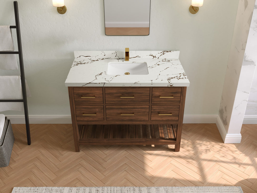 Parker Teak Wood 48 in. W x 22 in. D Single Sink Bathroom Vanity - Willow Bath and Vanity