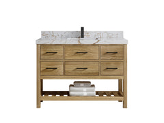 Parker Teak Wood 48 in. W x 22 in. D Single Sink Bathroom Vanity - photo 26