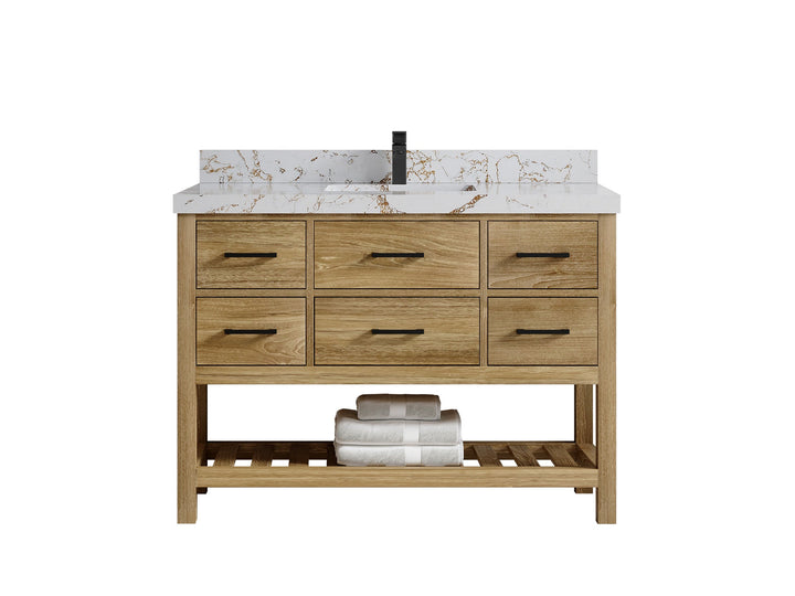 Parker Teak Wood 48 in. W x 22 in. D Single Sink Bathroom Vanity - photo 26