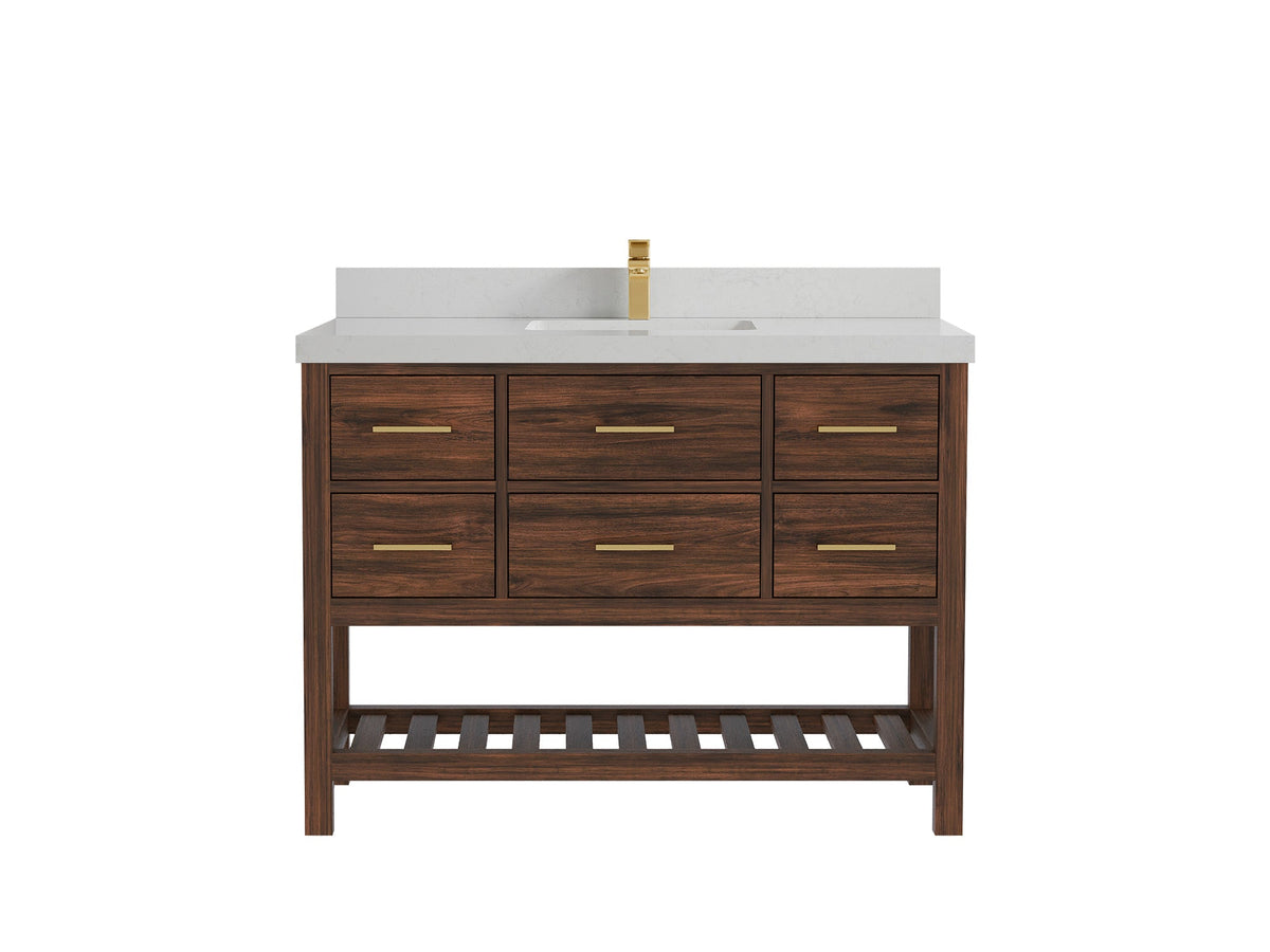Parker Teak Wood 48 in. W x 22 in. D Single Sink Bathroom Vanity - Willow Bath and Vanity
