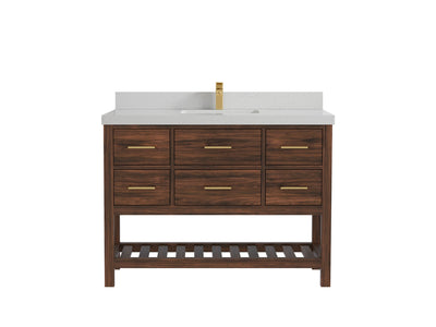 Parker Teak Wood 48 in. W x 22 in. D Single Sink Bathroom Vanity - Willow Bath and Vanity