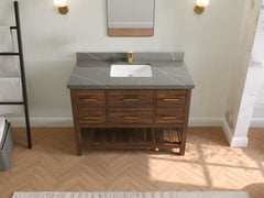 Parker Teak Wood 48 in. W x 22 in. D Single Sink Bathroom Vanity - photo 27