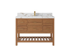 Parker Teak Wood 48 in. W x 22 in. D Single Sink Bathroom Vanity - photo 30