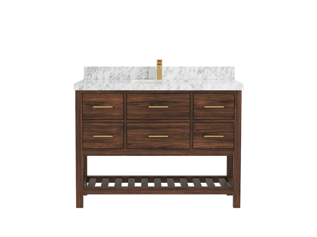 Parker Teak Wood 48 in. W x 22 in. D Single Sink Bathroom Vanity - Willow Bath and Vanity