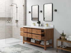 Parker Teak Wood 60 in. W x 22 in. D Double Sink Bathroom Vanity - photo 2