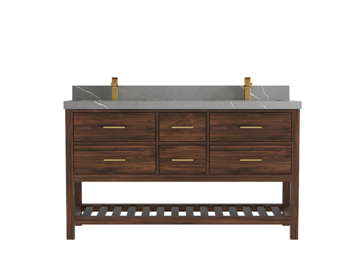 Parker Teak Wood 60 in. W x 22 in. D Double Sink Bathroom Vanity - photo 28