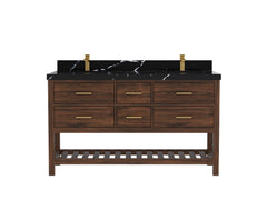 Parker Teak Wood 60 in. W x 22 in. D Double Sink Bathroom Vanity - photo 8