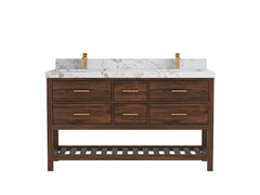 Parker Teak Wood 60 in. W x 22 in. D Double Sink Bathroom Vanity - photo 32