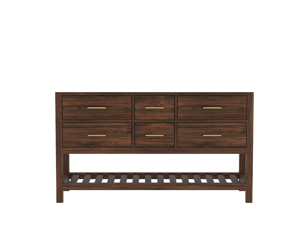 Parker Teak Wood 60 in. W x 22 in. D Double Sink Bathroom Vanity - Willow Bath and Vanity