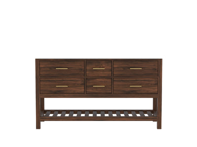 Parker Teak Wood 60 in. W x 22 in. D Double Sink Bathroom Vanity - Willow Bath and Vanity