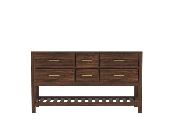Parker Teak Wood 60 in. W x 22 in. D Double Sink Bathroom Vanity - photo 6