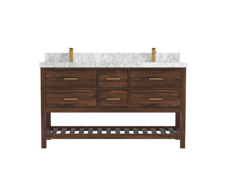 Parker Teak Wood 60 in. W x 22 in. D Double Sink Bathroom Vanity - photo 20