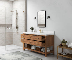 Parker Teak Wood 60 in. W x 22 in. D Single Sink Bathroom Vanity - photo 3