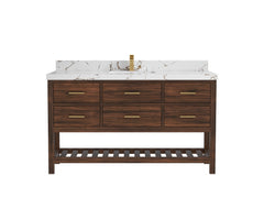 Parker Teak Wood 60 in. W x 22 in. D Single Sink Bathroom Vanity - photo 30