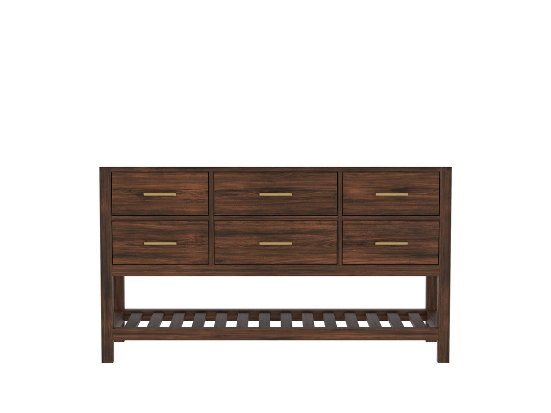 Parker Teak Wood 60 in. W x 22 in. D Single Sink Bathroom Vanity - Willow Bath and Vanity