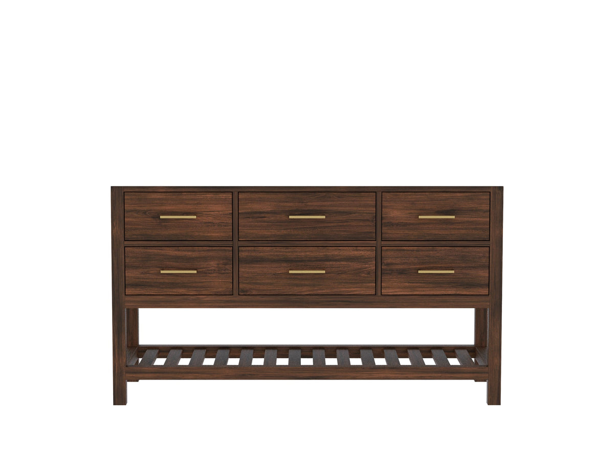 Parker Teak Wood 60 in. W x 22 in. D Single Sink Bathroom Vanity - Willow Bath and Vanity
