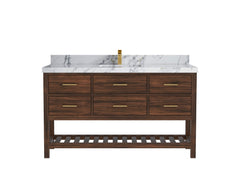 Parker Teak Wood 60 in. W x 22 in. D Single Sink Bathroom Vanity - photo 16