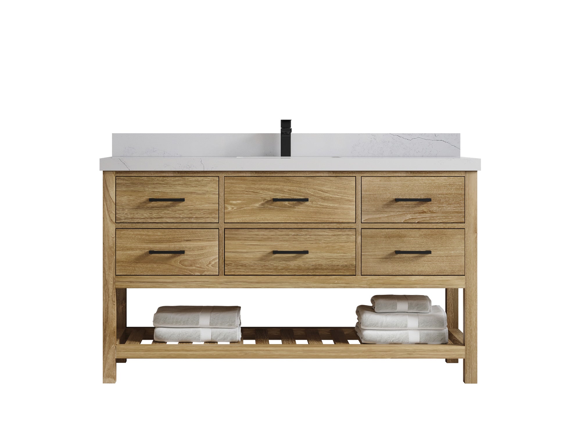 Parker Teak Wood 60 in. W x 22 in. D Single Sink Bathroom Vanity - Willow Bath and Vanity