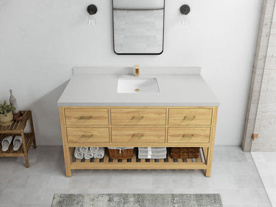 Parker Teak Wood 60 in. W x 22 in. D Single Sink Bathroom Vanity - Willow Bath and Vanity