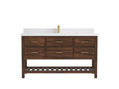 Parker Teak Wood 60 in. W x 22 in. D Single Sink Bathroom Vanity - photo 24