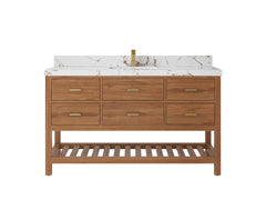 Parker Teak Wood 60 in. W x 22 in. D Single Sink Bathroom Vanity - photo 30