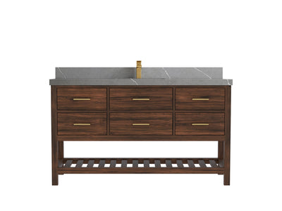 Parker Teak Wood 60 in. W x 22 in. D Single Sink Bathroom Vanity - Willow Bath and Vanity