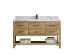 Parker Teak Wood 60 in. W x 22 in. D Single Sink Bathroom Vanity - photo 21