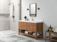 Parker Teak Wood 60 in. W x 22 in. D Single Sink Bathroom Vanity - photo 2