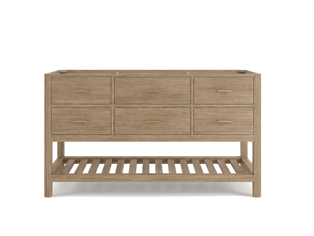 Parker Teak Wood 60 in. W x 22 in. D Single Sink Bathroom Vanity | 
              
                Light Gray Washed
                
                  
             - PRK_TK_LGW_CA_BK_60S - photo №24