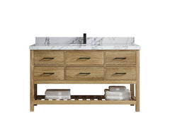 Parker Teak Wood 60 in. W x 22 in. D Single Sink Bathroom Vanity - photo 22