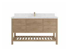 Parker Teak Wood 60 in. W x 22 in. D Single Sink Bathroom Vanity - photo 1