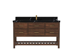 Parker Teak Wood 60 in. W x 22 in. D Single Sink Bathroom Vanity - photo 8