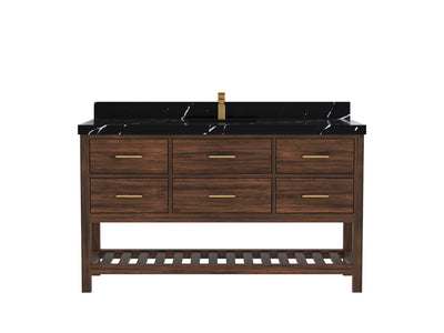 Parker Teak Wood 60 in. W x 22 in. D Single Sink Bathroom Vanity - Willow Bath and Vanity