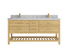 Parker Teak Wood 72 in. W x 22 in. D Double Sink Bathroom Vanity - photo 20