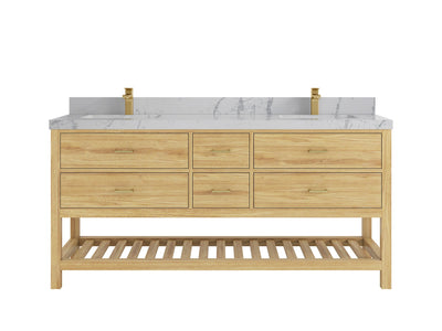 Parker Teak Wood 72 in. W x 22 in. D Double Sink Bathroom Vanity - Willow Bath and Vanity