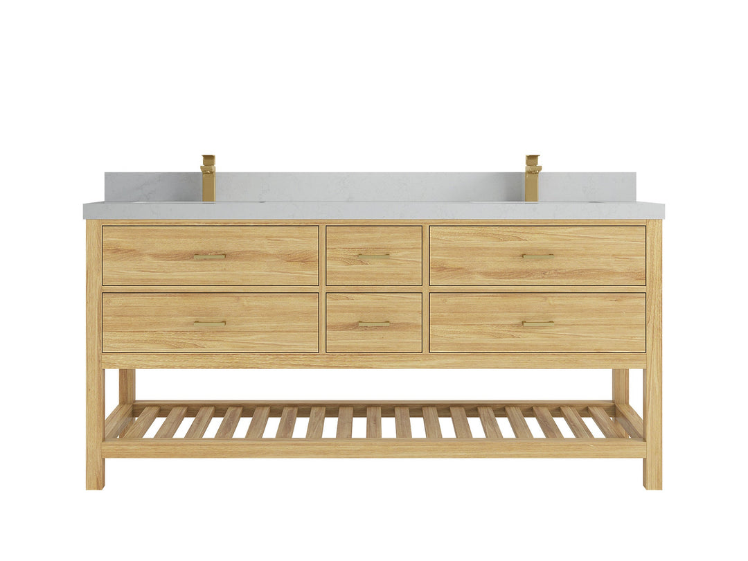 Parker Teak Wood 72 in. W x 22 in. D Double Sink Bathroom Vanity - Willow Bath and Vanity