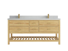 Parker Teak Wood 72 in. W x 22 in. D Double Sink Bathroom Vanity - photo 26