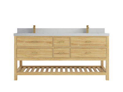 Parker Teak Wood 72 in. W x 22 in. D Double Sink Bathroom Vanity - Willow Bath and Vanity