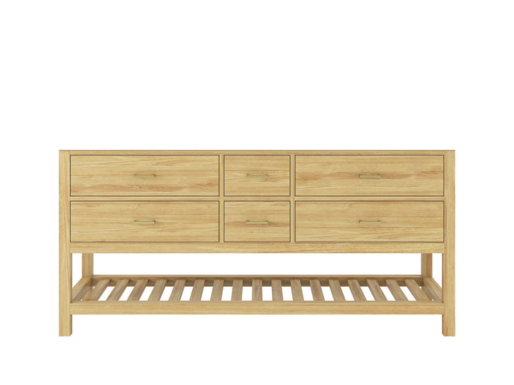 Parker Teak Wood 72 in. W x 22 in. D Double Sink Bathroom Vanity - photo 6