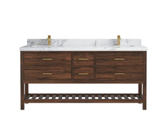 Parker Teak Wood 72 in. W x 22 in. D Double Sink Bathroom Vanity - photo 16