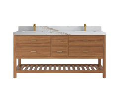 Parker Teak Wood 72 in. W x 22 in. D Double Sink Bathroom Vanity - photo 14