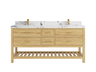 Parker Teak Wood 72 in. W x 22 in. D Double Sink Bathroom Vanity - Willow Bath and Vanity